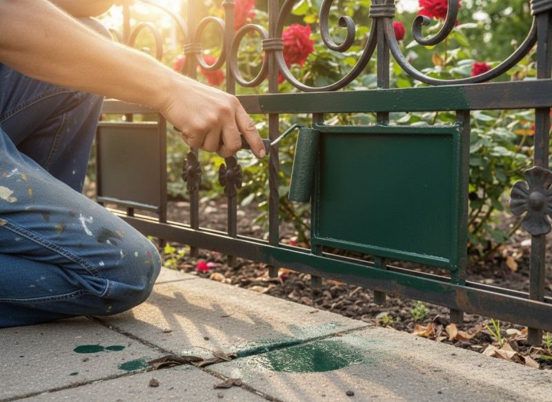 Aluminum Fence Painting detail