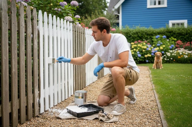 Residential Fence Painting detail